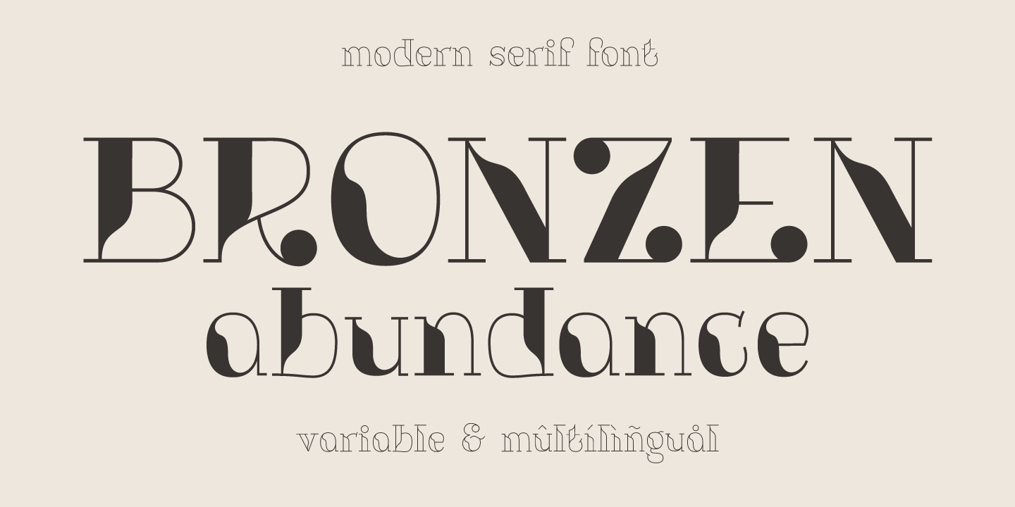Bronzen Abundance Filled Font preview